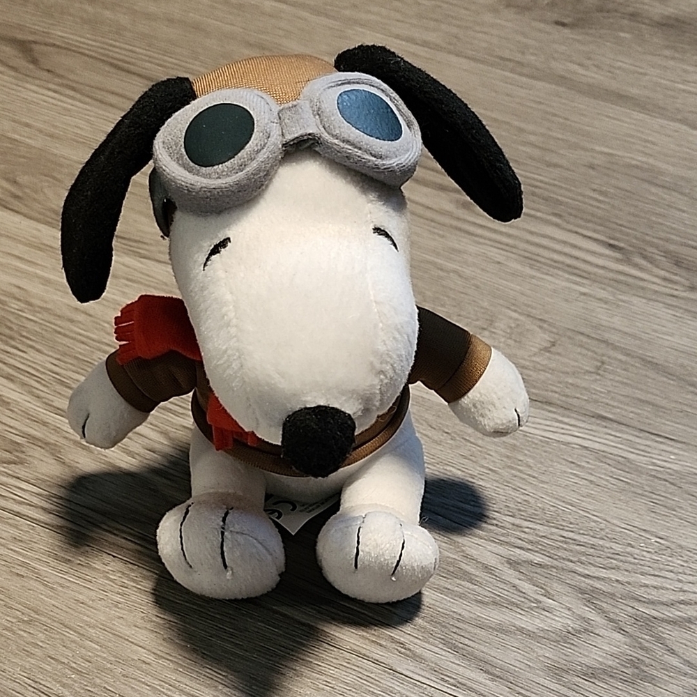 Aviator Dog Plush Toy - White and Black